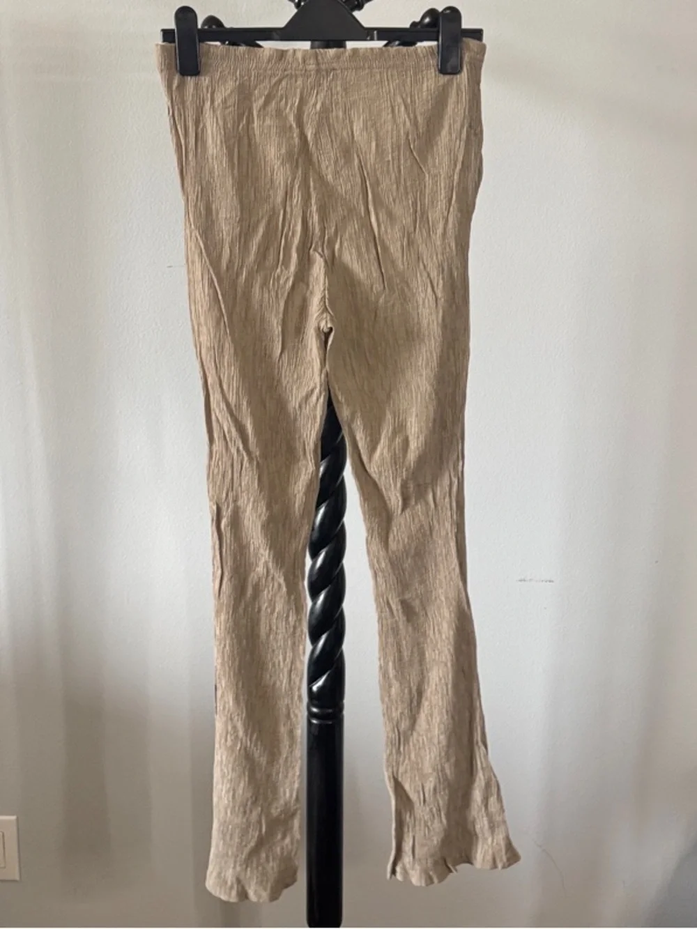 Beige Linen-Blend Casual Pants 8.T